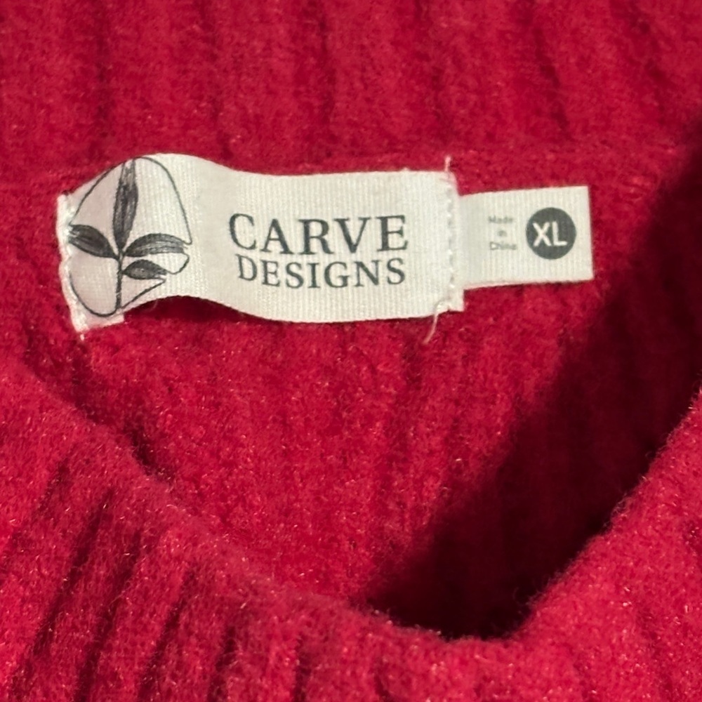 Carve Designs Women's Crewneck Sweater Cropped Hot Pink Women’s Size XLarge - Picture 2 of 6